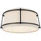 Callaway Small Flush Mount in Bronze with Linen Shade and Frosted Acrylic Diffuser