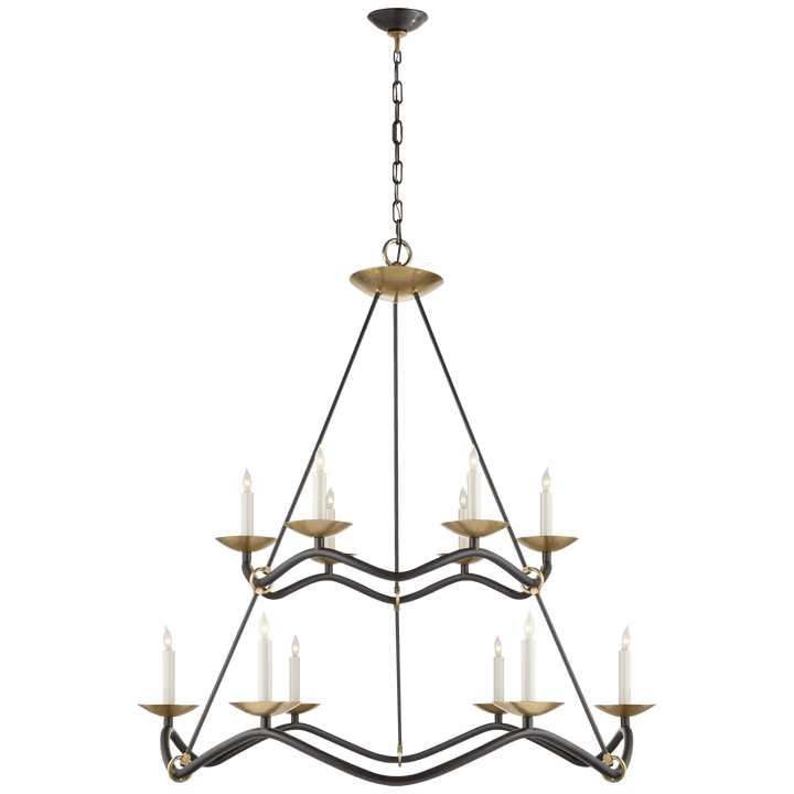 Choros Two-Tier Chandelier in Aged Iron