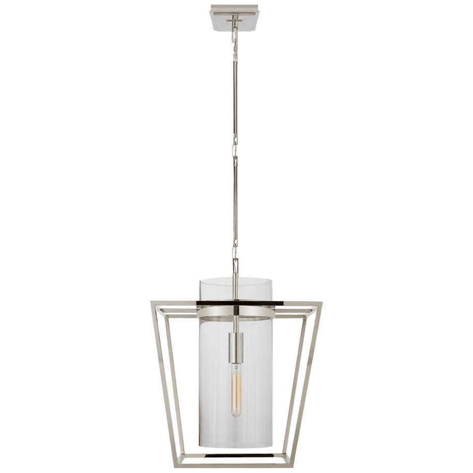 Presidio Small Lantern in Polished Nickel with Clear Glass