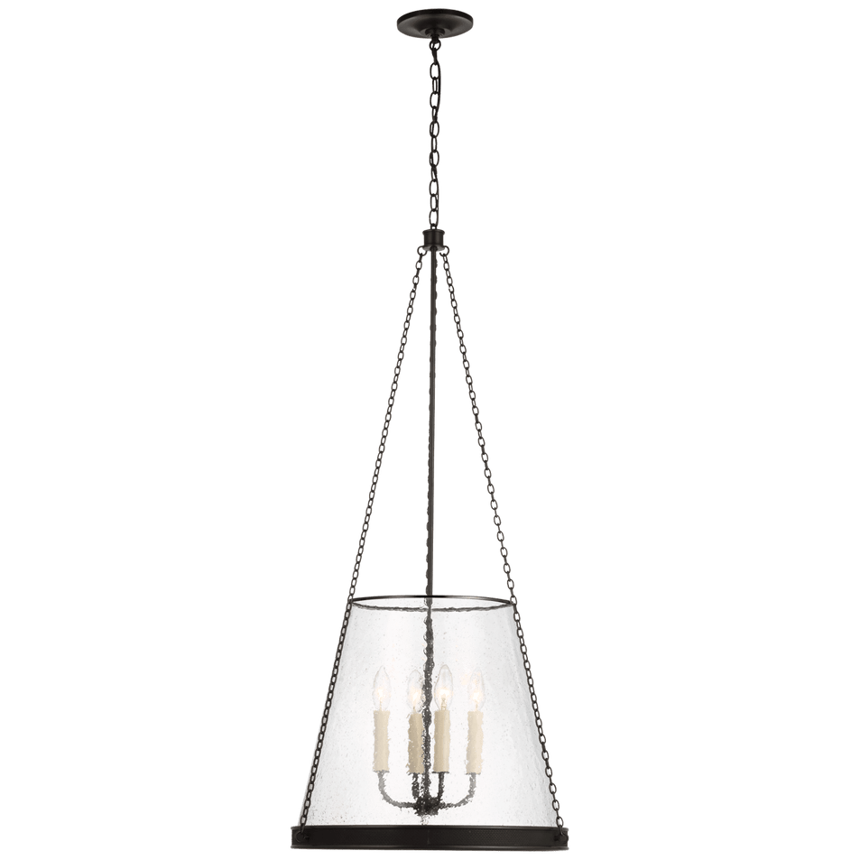 Reese 18" Pendant in Bronze with Clear Restoration Glass