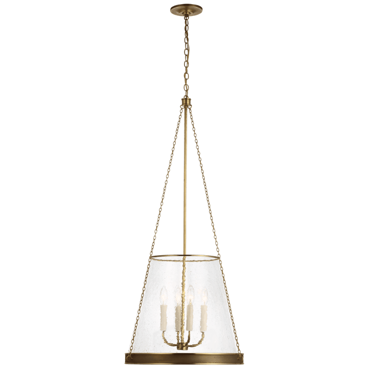 Reese 18" Pendant in Soft Brass with Clear Restoration Glass