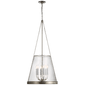 Reese 22" Pendant in Polished Nickel with Clear Restoration Glass