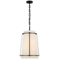 Callaway Medium Hanging Shade in Bronze with Linen Shade and Frosted Acrylic Diffuser