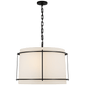 Callaway Large Hanging Shade in Bronze with Linen Shade and Frosted Acrylic Diffuser