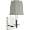 Polished Nickel / 12,7 см Абажур Empire з шовку Mist