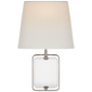 Henri Framed Jewel Sconce in Crystal and Polished Nickel with Linen Shade