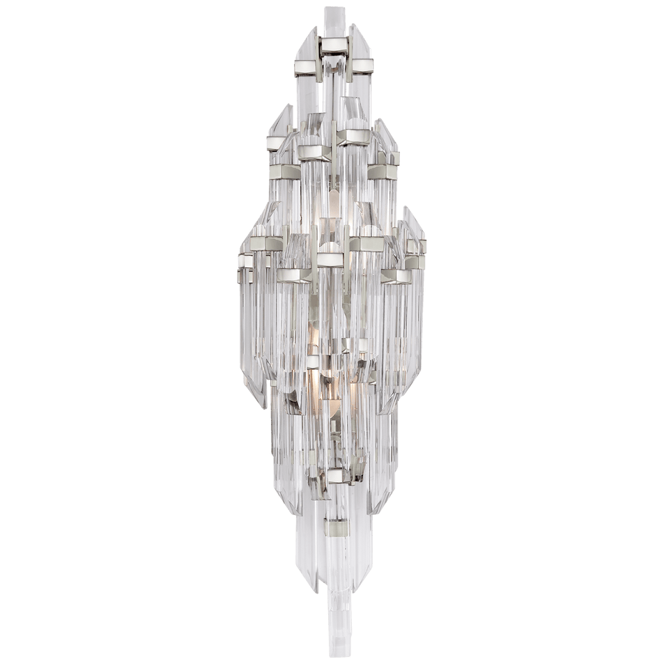 Adele Small Sconce in Polished Nickel with Clear Acrylic