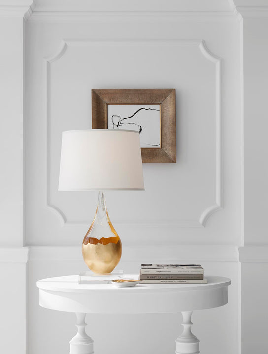 Juliette Table Lamp in Crystal and Gild with Silk Shade