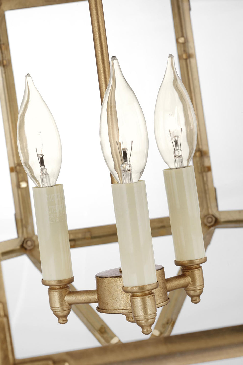 Morris Medium Lantern in Gilded Iron with Clear Glass