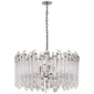 Adele Large Wide Drum Chandelier in Polished Nickel with Clear Acrylic