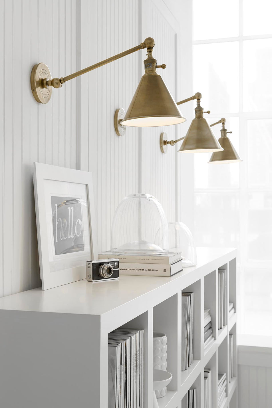 Boston Functional Single Arm Library Light in Hand-Rubbed Antique Brass
