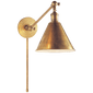 Boston Functional Single Arm Library Light in Hand-Rubbed Antique Brass