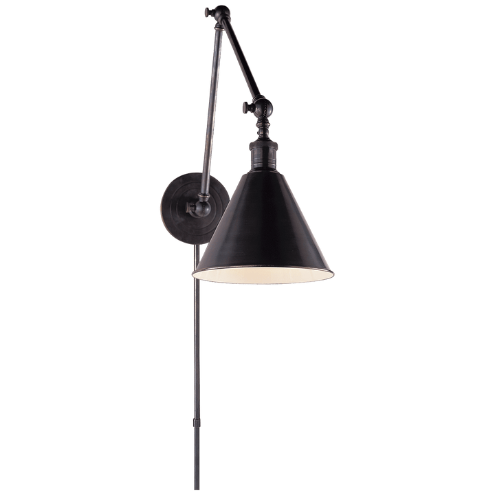 Boston Functional Double Arm Library Light in Bronze