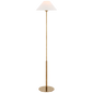 Hackney Floor Lamp in Hand-Rubbed Antique Brass with Linen Shade