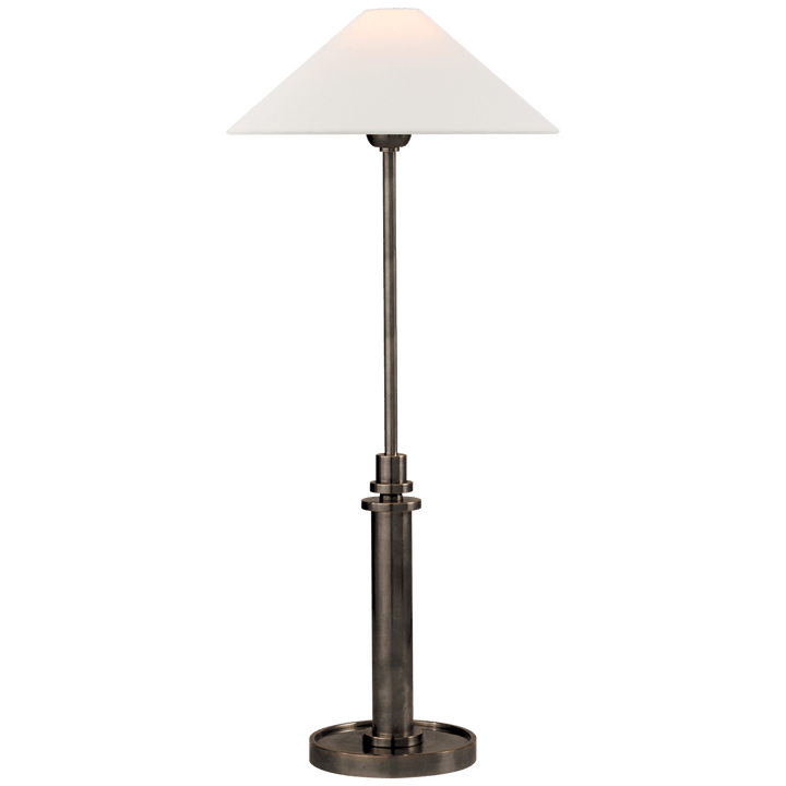 Hargett Buffet Lamp in Bronze with Linen Shade