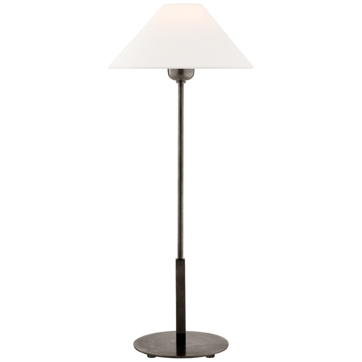 Hackney Table Lamp in Bronze with Linen Shade