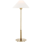Hackney Table Lamp in Hand-Rubbed Antique Brass with Linen Shade