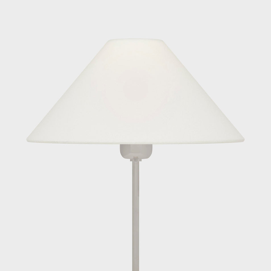 Hackney Table Lamp in Polished Nickel with Linen Shade