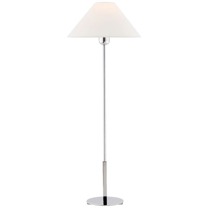 Hackney Buffet Lamp in Polished Nickel with Linen Shade