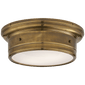 Siena Small Flush Mount in Hand-Rubbed Antique Brass with White Glass