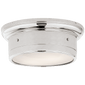 Siena Small Flush Mount in Polished Nickel with White Glass