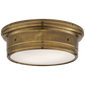 Siena Large Flush Mount in Hand-Rubbed Antique Brass with White Glass