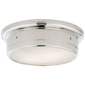 Siena Large Flush Mount in Polished Nickel with White Glass