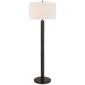 Longacre Floor Lamp in Bronze with Linen Shade
