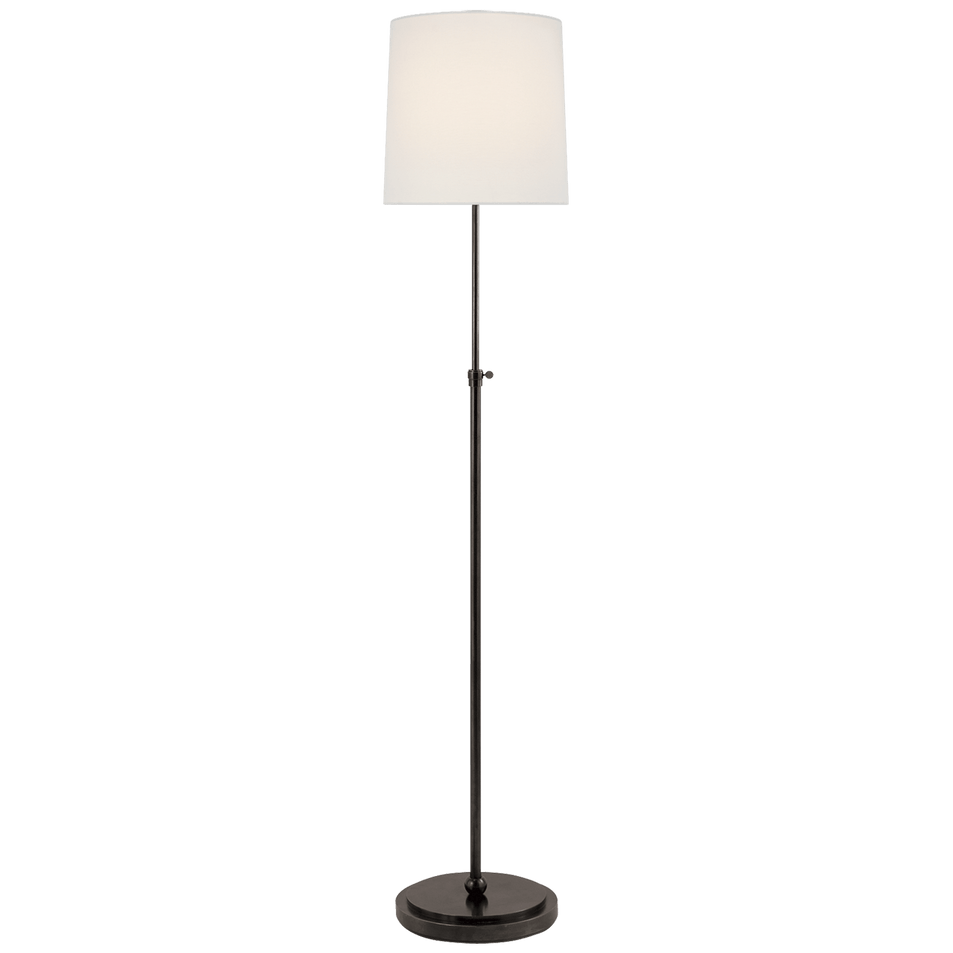 Bryant Floor Lamp in Bronze with Linen Shade