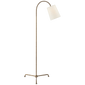 Mia Floor Lamp in Gilded Iron with Linen Shade
