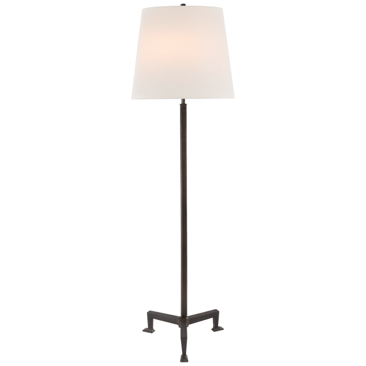 Parish Floor Lamp in Aged Iron with Linen Shade