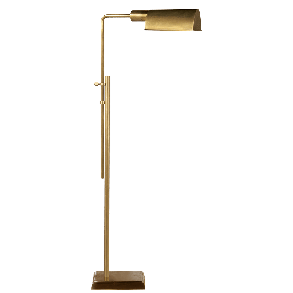 Pask Pharmacy Floor Lamp in Hand-Rubbed Antique Brass
