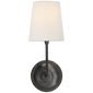 Vendome Single Sconce in Bronze with Linen Shade