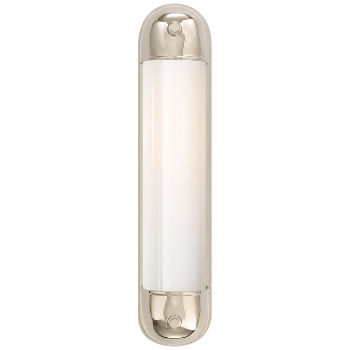 Selecta Long Sconce in Polished Nickel with White Glass