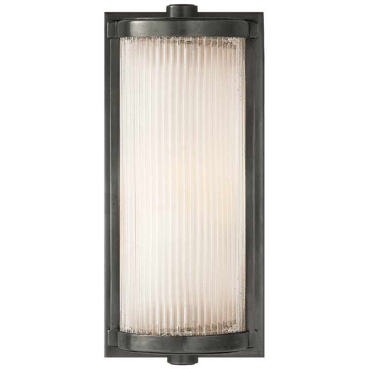 Dresser Short Glass Rod Light in Bronze with Frosted Glass Liner