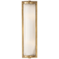 Dresser Long Glass Rod Light in Hand-Rubbed Antique Brass with Frosted Glass Liner
