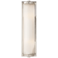 Dresser Long Glass Rod Light in Polished Nickel with Frosted Glass Liner