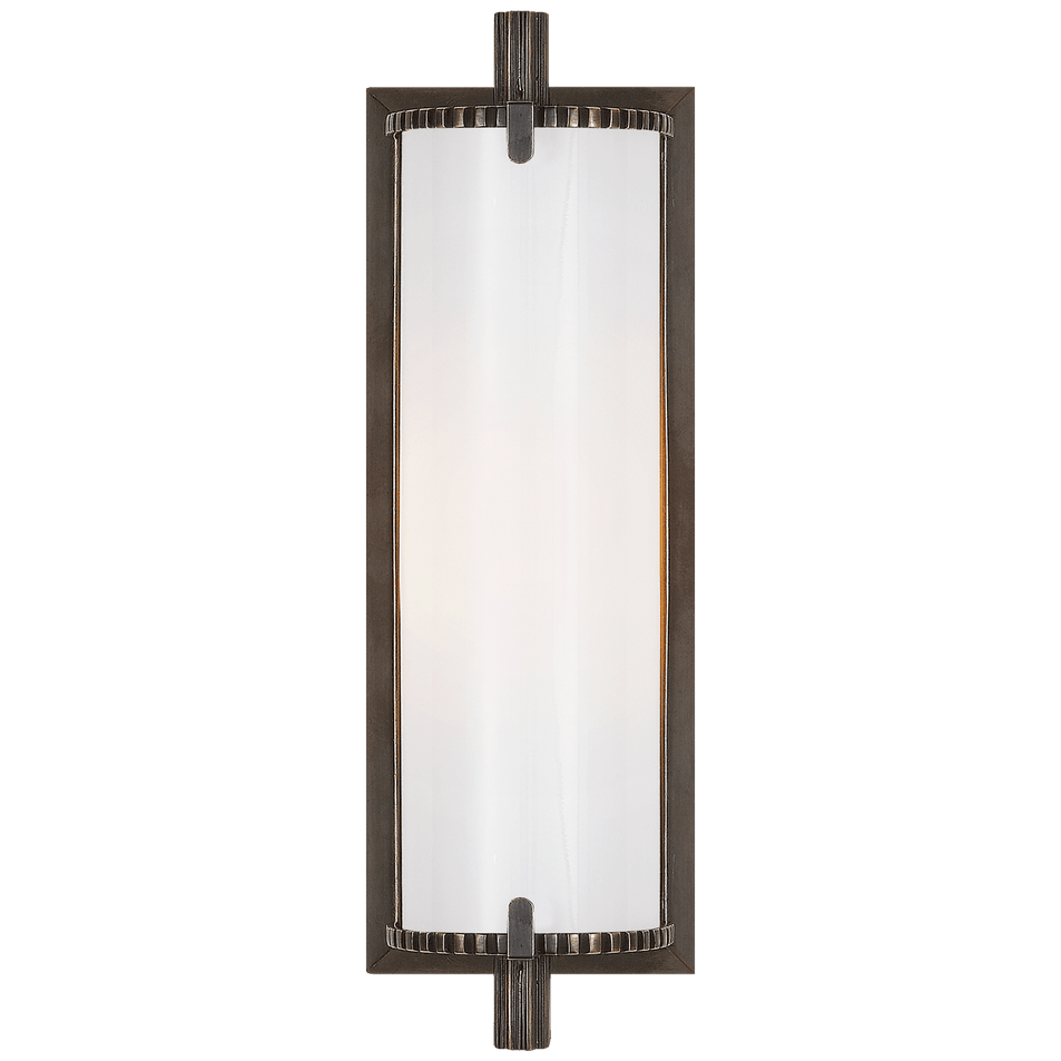 Calliope Short Bath Light in Bronze with White Glass