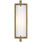 Calliope Short Bath Light in Hand-Rubbed Antique Brass with White Glass