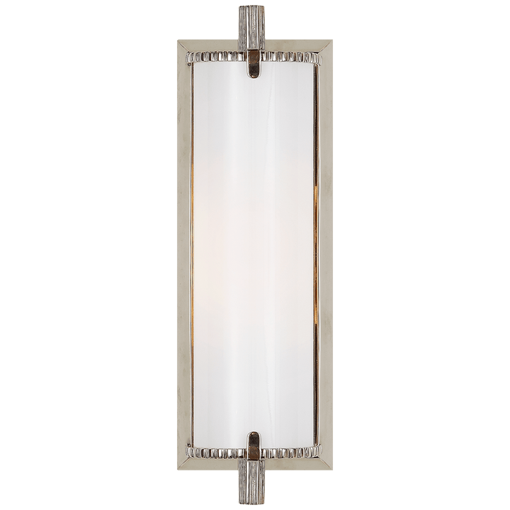 Calliope Short Bath Light in Polished Nickel with White Glass
