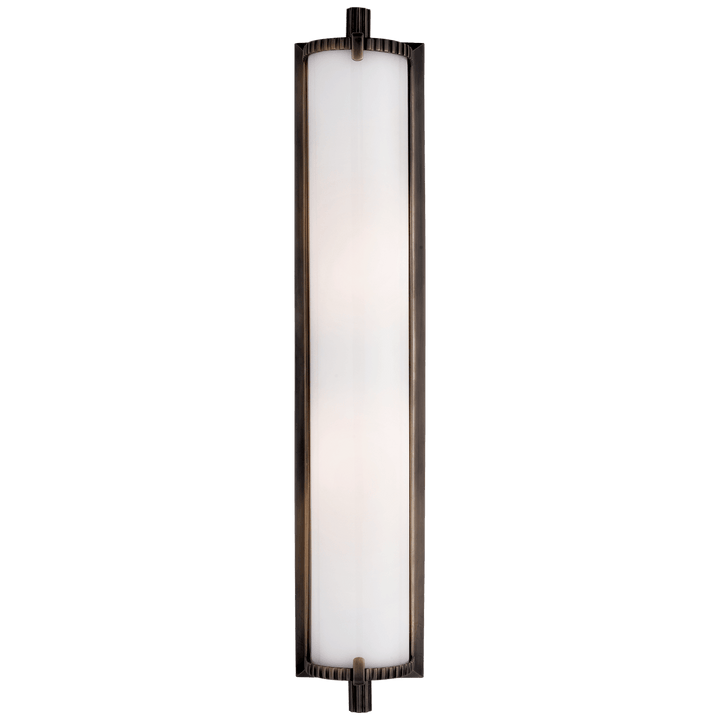 Calliope Tall Bath Light in Bronze with White Glass