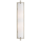 Calliope Tall Bath Light in Polished Nickel with White Glass