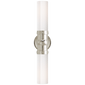 Graydon Double Bath Light in Polished Nickel with White Glass