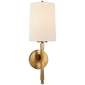 Edie Sconce in Hand-Rubbed Antique Brass with Linen Shade