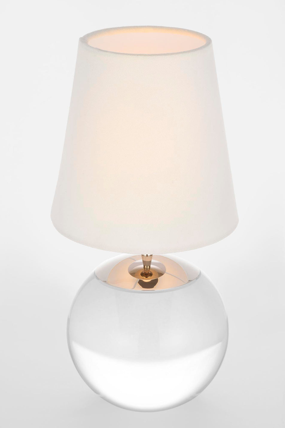 Terri 12" Cordless Accent Lamp in Crystal with Linen Shade