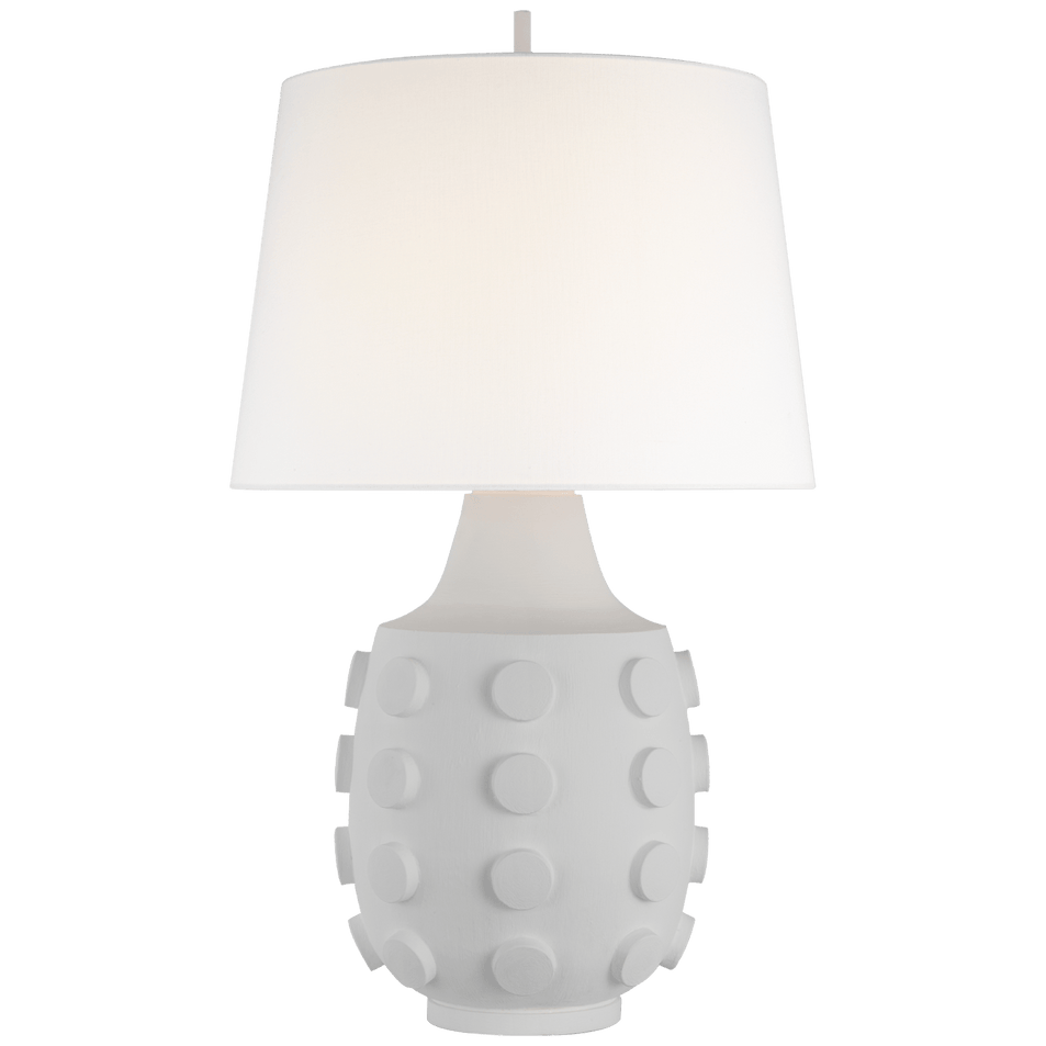 Orly Large Table Lamp in Plaster White with Linen Shade