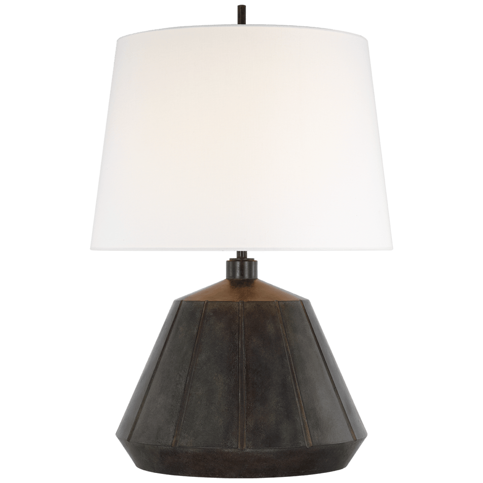 Frey Medium Table Lamp in Garden Bronze with Linen Shade