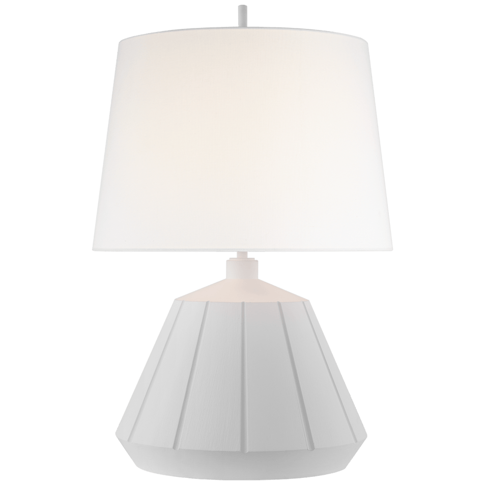 Frey Medium Table Lamp in Plaster White with Linen Shade