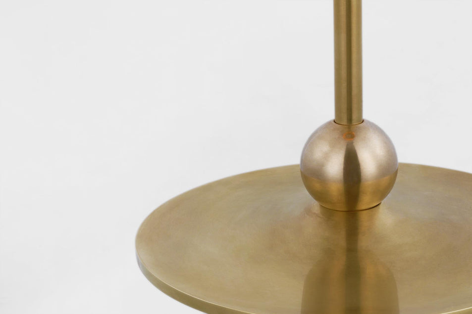 Turlington Medium Table Lamp in Hand-Rubbed Antique Brass with Hand-Rubbed Antique Brass Shade