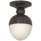 Clark Flush Mount in Bronze with White Glass